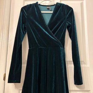 Forest green velvet dress